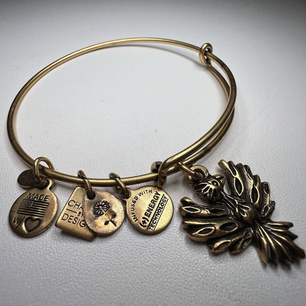 Alex and Ani Phoenix Charm Bangle Russian Gold - Discontinued